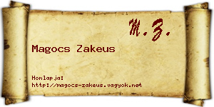 Magocs Zakeus névjegykártya